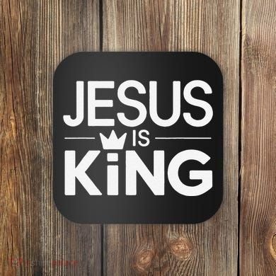 Christian Jesus Is King Design Crown Coaster
