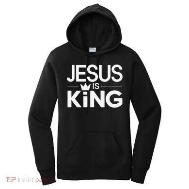 Christian Jesus Is King Design Crown Women's Hoodie