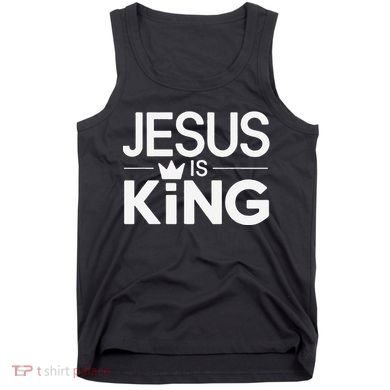 Christian Jesus Is King Design Crown Tank Top