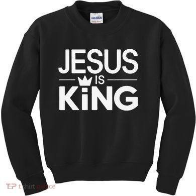 Christian Jesus Is King Design Crown Kids Sweatshirt