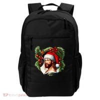 Christmas Jesus In Santa Hat Portrait Decorations Backpack thumb 0