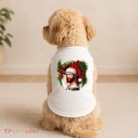 Christmas Jesus In Santa Hat Portrait Decorations Doggie Tank thumb 2