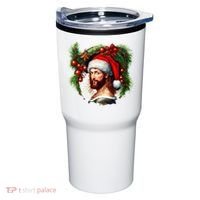 Christmas Jesus In Santa Hat Portrait Decorations Tumbler thumb 0