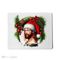 Christmas Jesus In Santa Hat Portrait Decorations Mousepad thumb 0