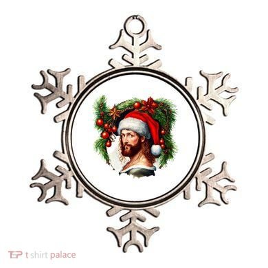 Christmas Jesus In Santa Hat Portrait Decorations Ornament