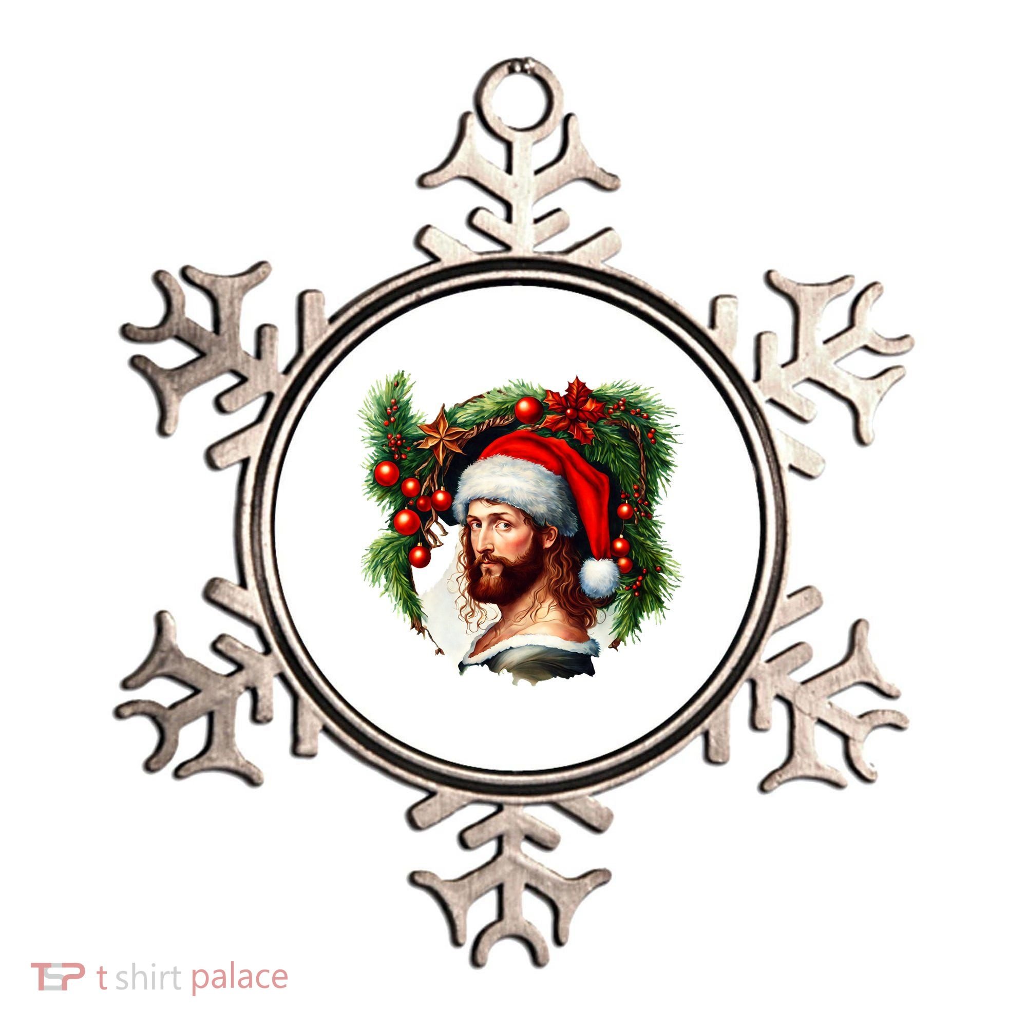 Christmas Jesus In Santa Hat Portrait Decorations Ornament