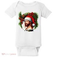 Christmas Jesus In Santa Hat Portrait Decorations Baby Bodysuit thumb 0