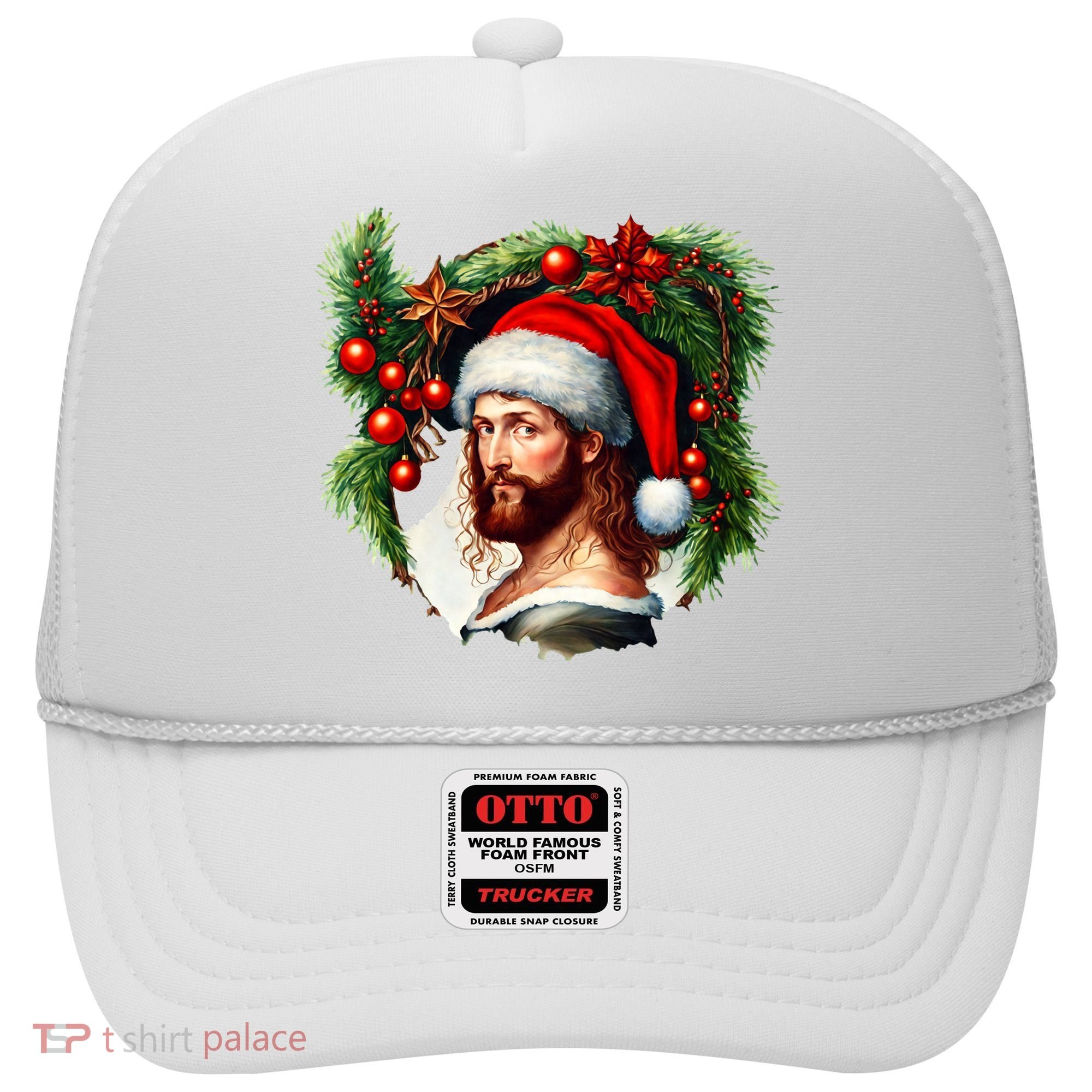 Christmas Jesus In Santa Hat Portrait Decorations Hat