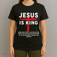 Christian Jesus Is King Women N Girl Blessed Dad God T-Shirt thumb 4