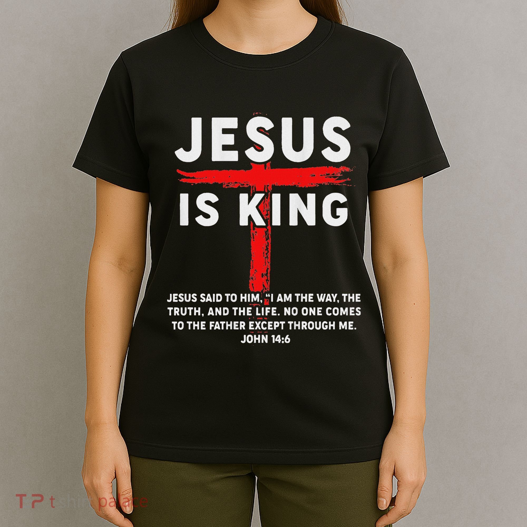 Christian Jesus Is King Women N Girl Blessed Dad God T-Shirt