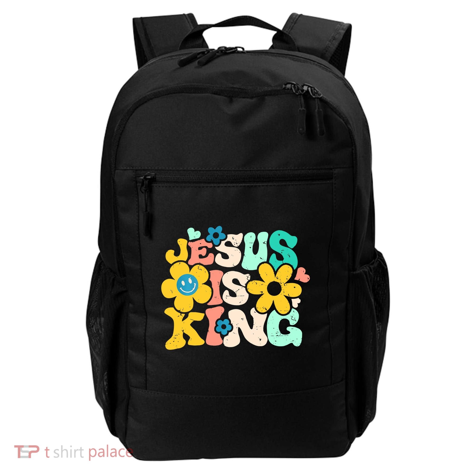 Christian Jesus Is King Aesthetic Groovy Backpack