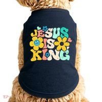 Christian Jesus Is King Aesthetic Groovy Doggie Tank thumb 0