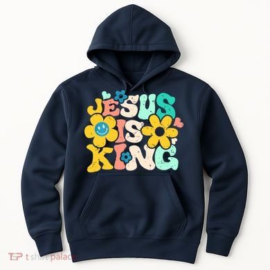 Christian Jesus Is King Aesthetic Groovy Hoodie