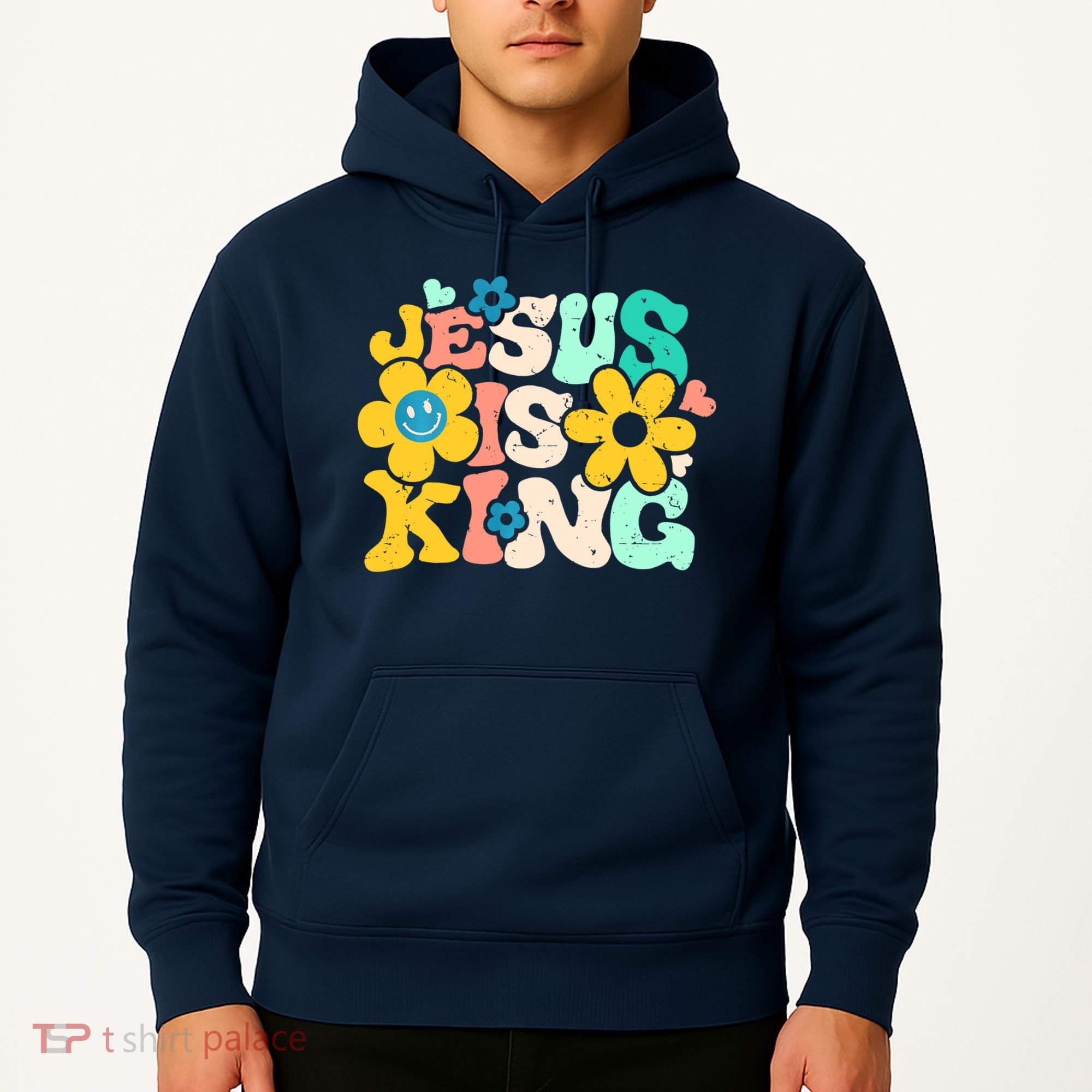 Christian Jesus Is King Aesthetic Groovy Hoodie