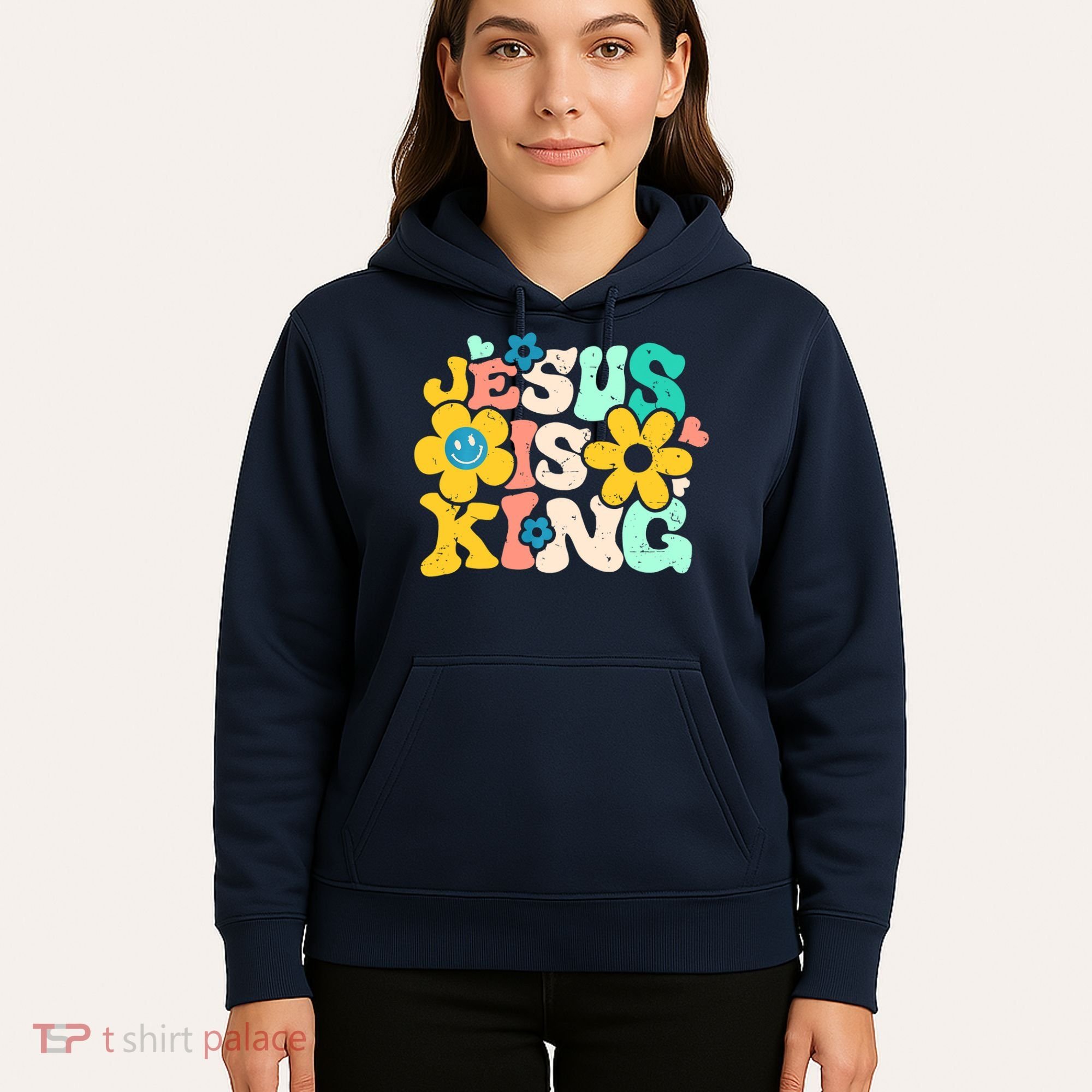 Christian Jesus Is King Aesthetic Groovy Hoodie