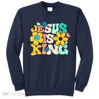 Christian Jesus Is King Aesthetic Groovy Sweatshirt thumb 0
