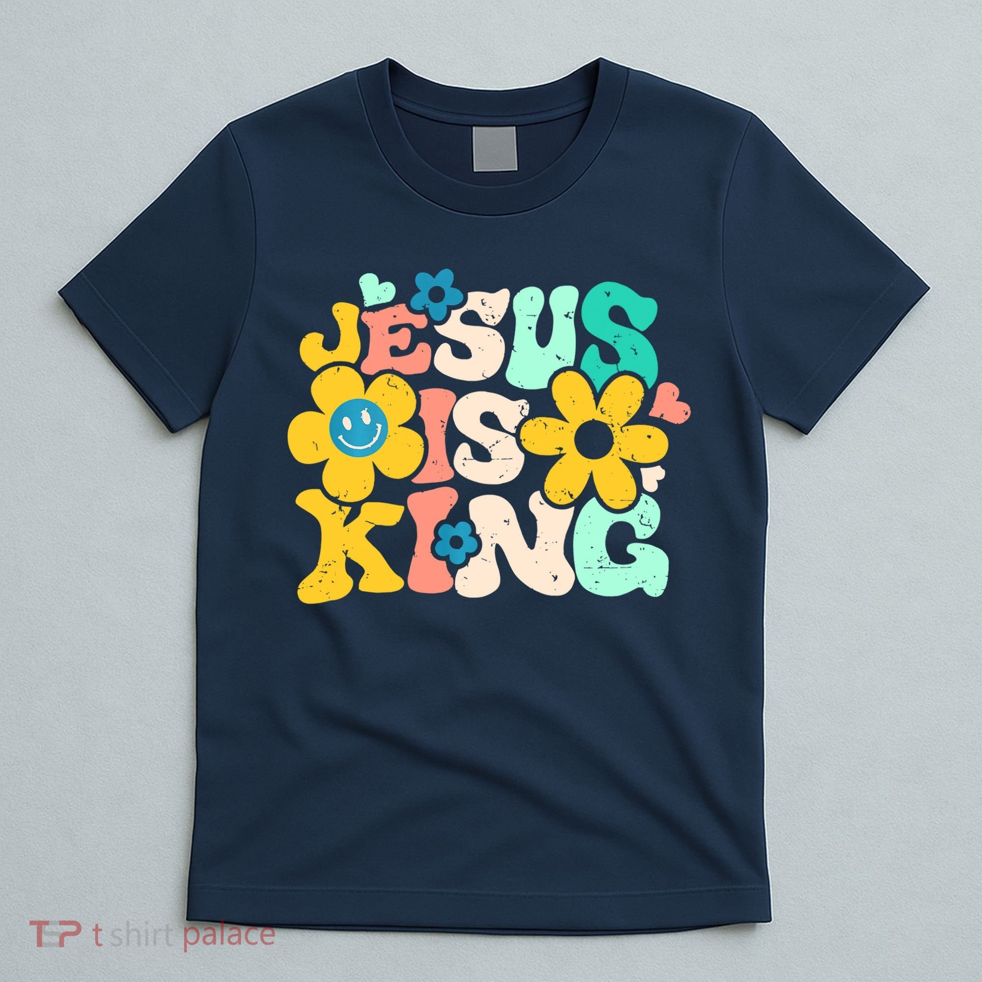 Christian Jesus Is King Aesthetic Groovy T-Shirt