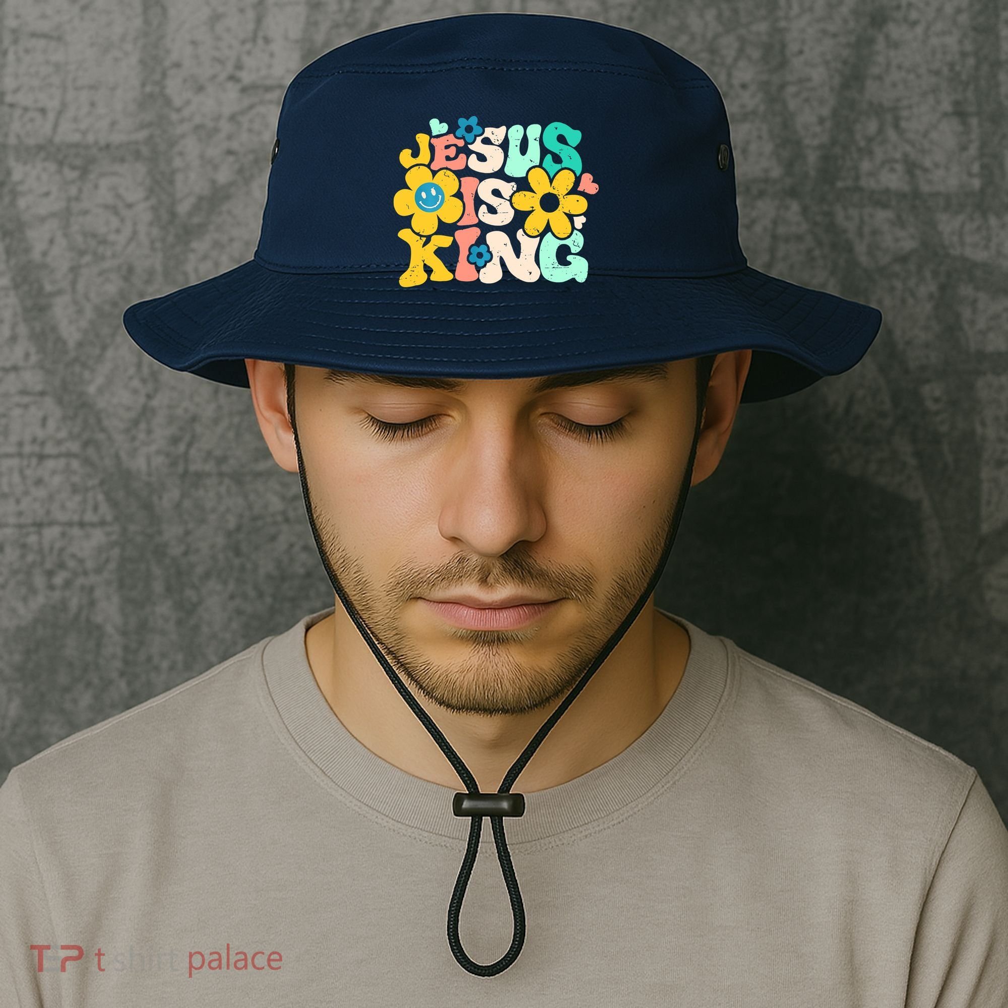 Christian Jesus Is King Aesthetic Groovy Bucket Hat