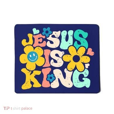 Christian Jesus Is King Aesthetic Groovy Mousepad