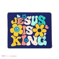 Christian Jesus Is King Aesthetic Groovy Mousepad thumb 0
