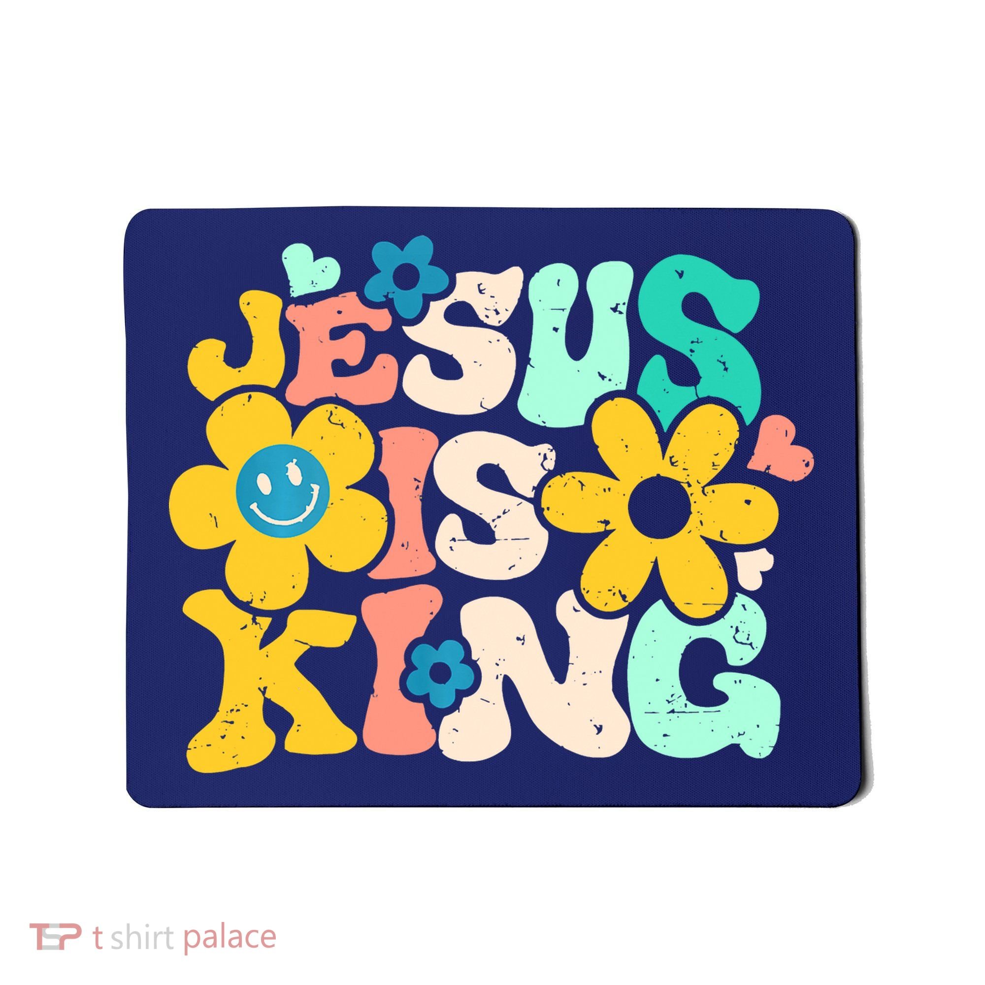 Christian Jesus Is King Aesthetic Groovy Mousepad