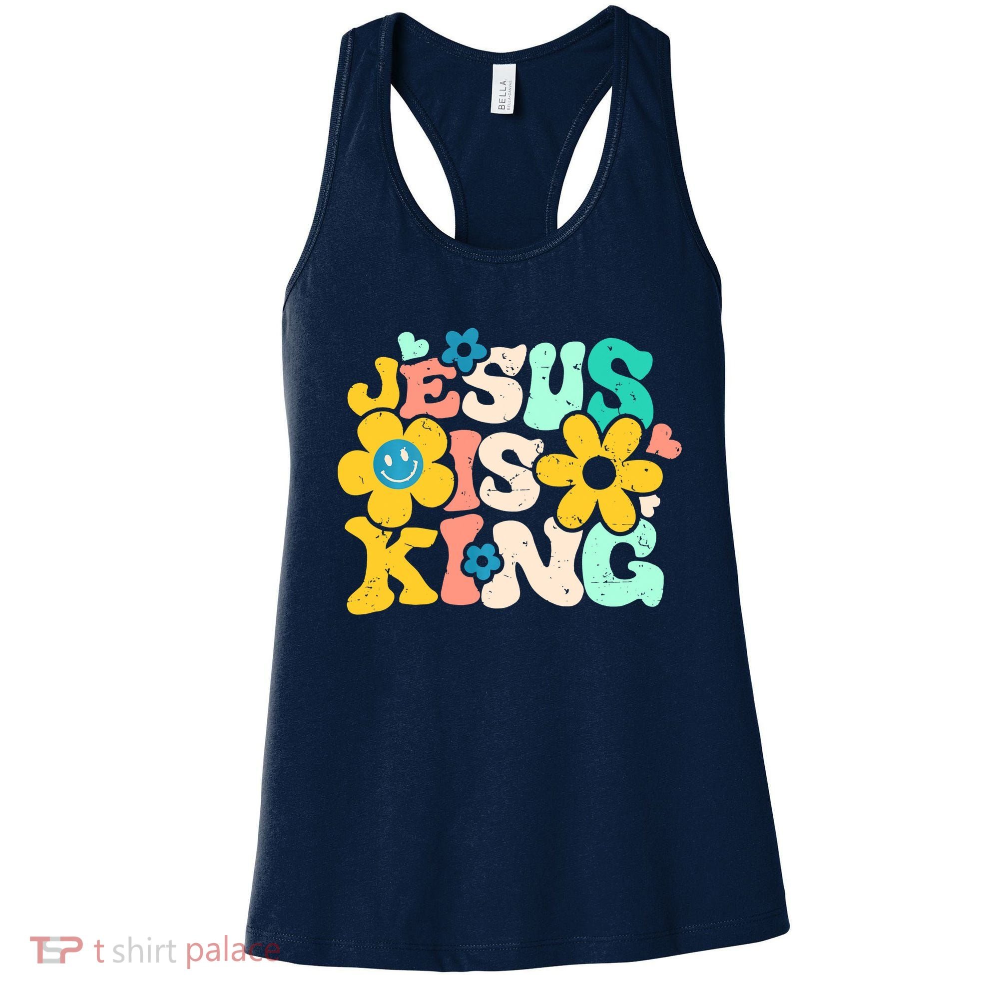 Christian Jesus Is King Aesthetic Groovy Women's Tank Top