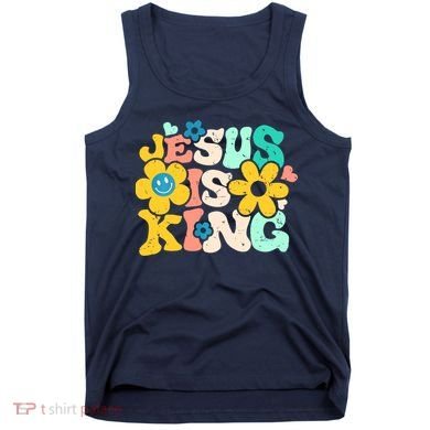 Christian Jesus Is King Aesthetic Groovy Tank Top