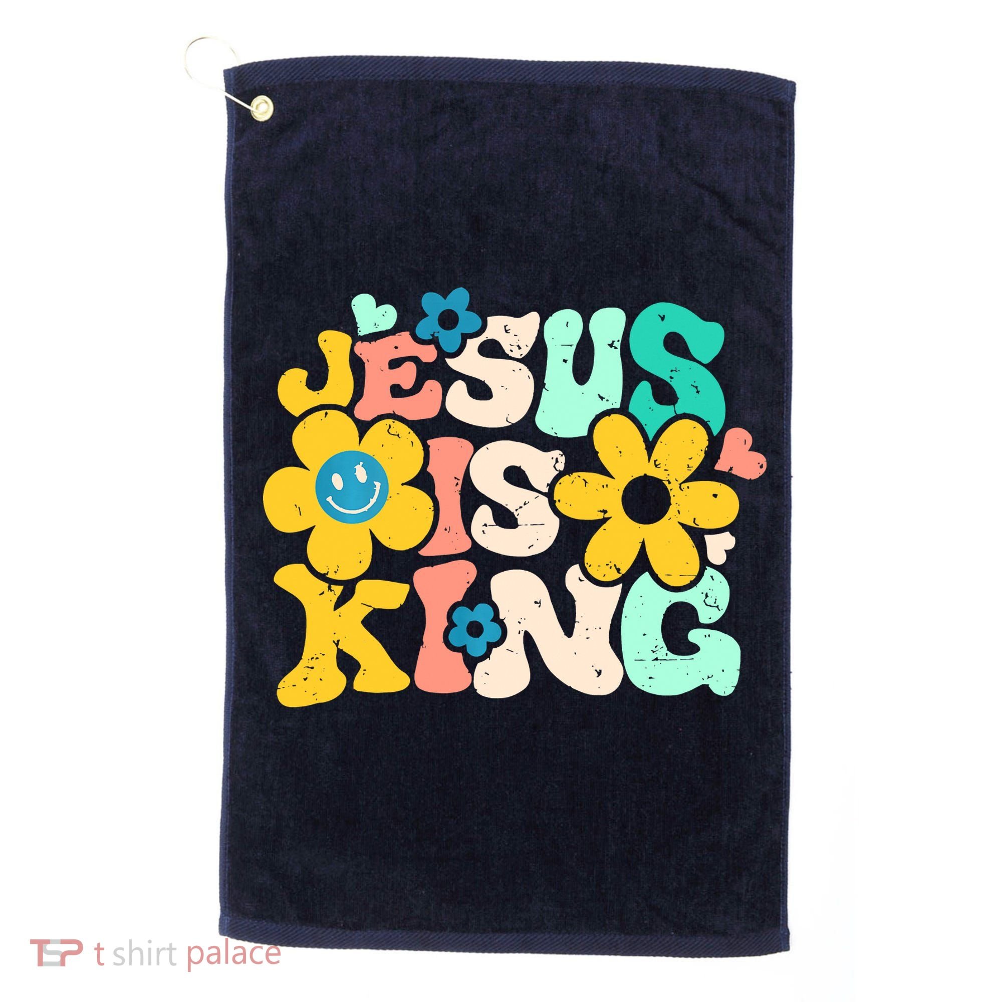 Christian Jesus Is King Aesthetic Groovy Golf Towel