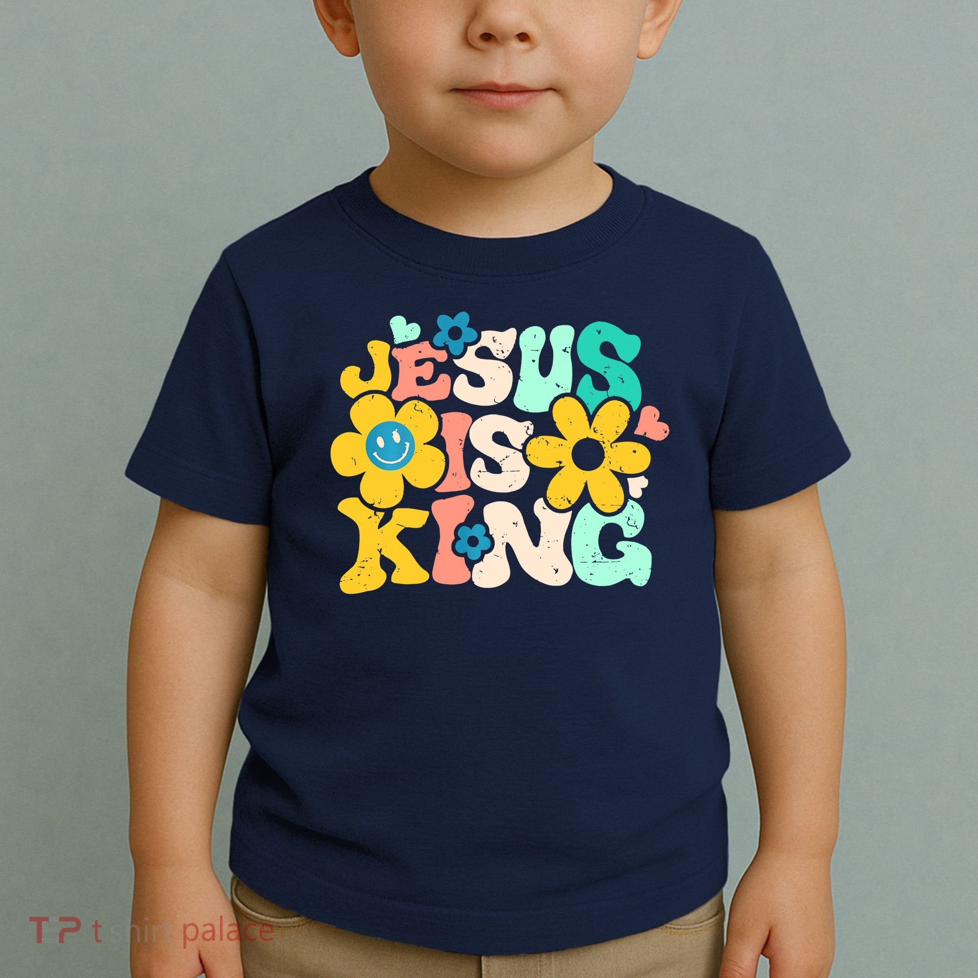 Christian Jesus Is King Aesthetic Groovy Toddler T-Shirt