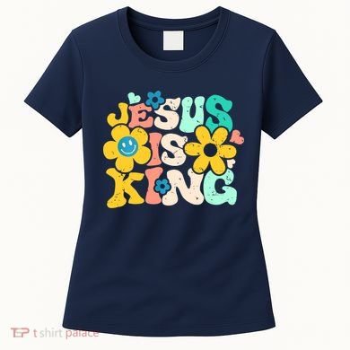Christian Jesus Is King Aesthetic Groovy Women's T-Shirt