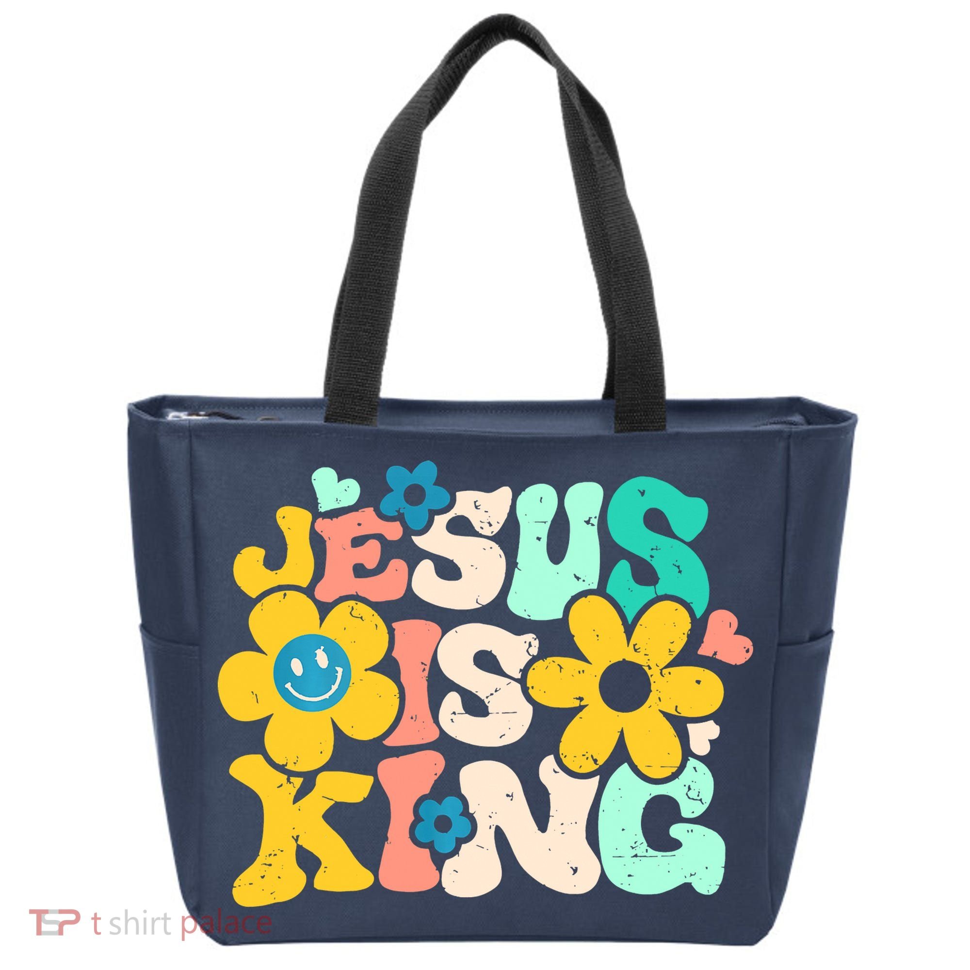 Christian Jesus Is King Aesthetic Groovy Tote Bag