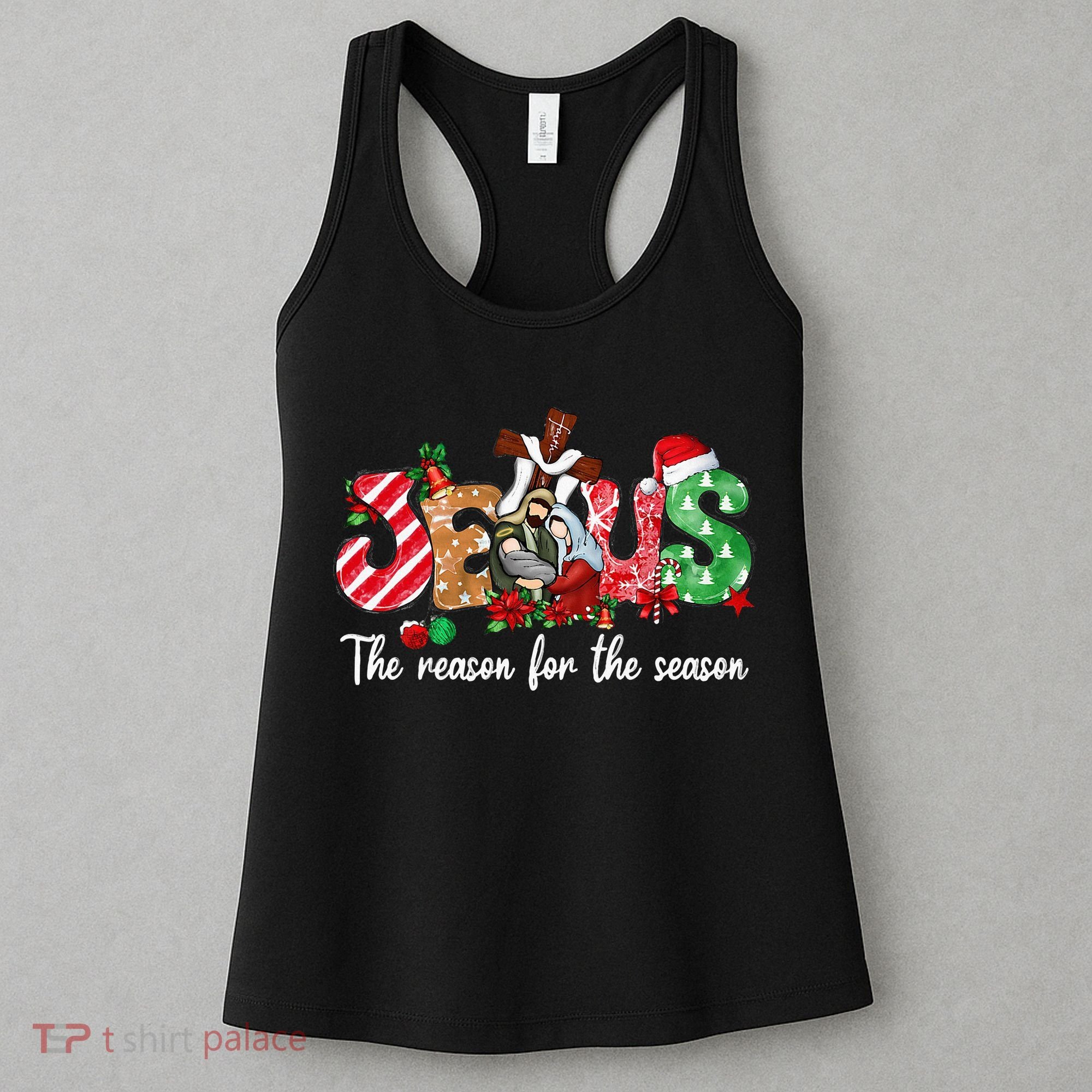 Christmas Jesus Is The Reason For The Season Jesus Pajamas Women's Tank Top