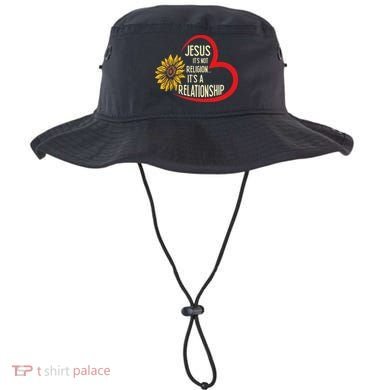 Christ JESUS ITS NOT A RELIGION ITS A RELATION Sunflower Bucket Hat