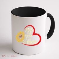 Christ JESUS ITS NOT A RELIGION ITS A RELATION Sunflower Coffee Mug thumb 1