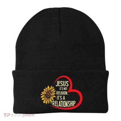 Christ JESUS ITS NOT A RELIGION ITS A RELATION Sunflower Beanie