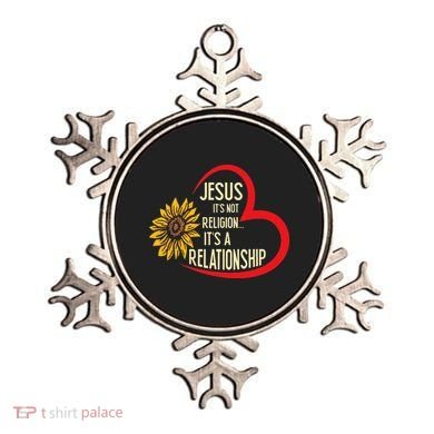 Christ JESUS ITS NOT A RELIGION ITS A RELATION Sunflower Ornament