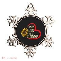 Christ JESUS ITS NOT A RELIGION ITS A RELATION Sunflower Ornament thumb 0