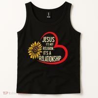 Christ JESUS ITS NOT A RELIGION ITS A RELATION Sunflower Tank Top thumb 2