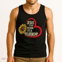 Christ JESUS ITS NOT A RELIGION ITS A RELATION Sunflower Tank Top thumb 3