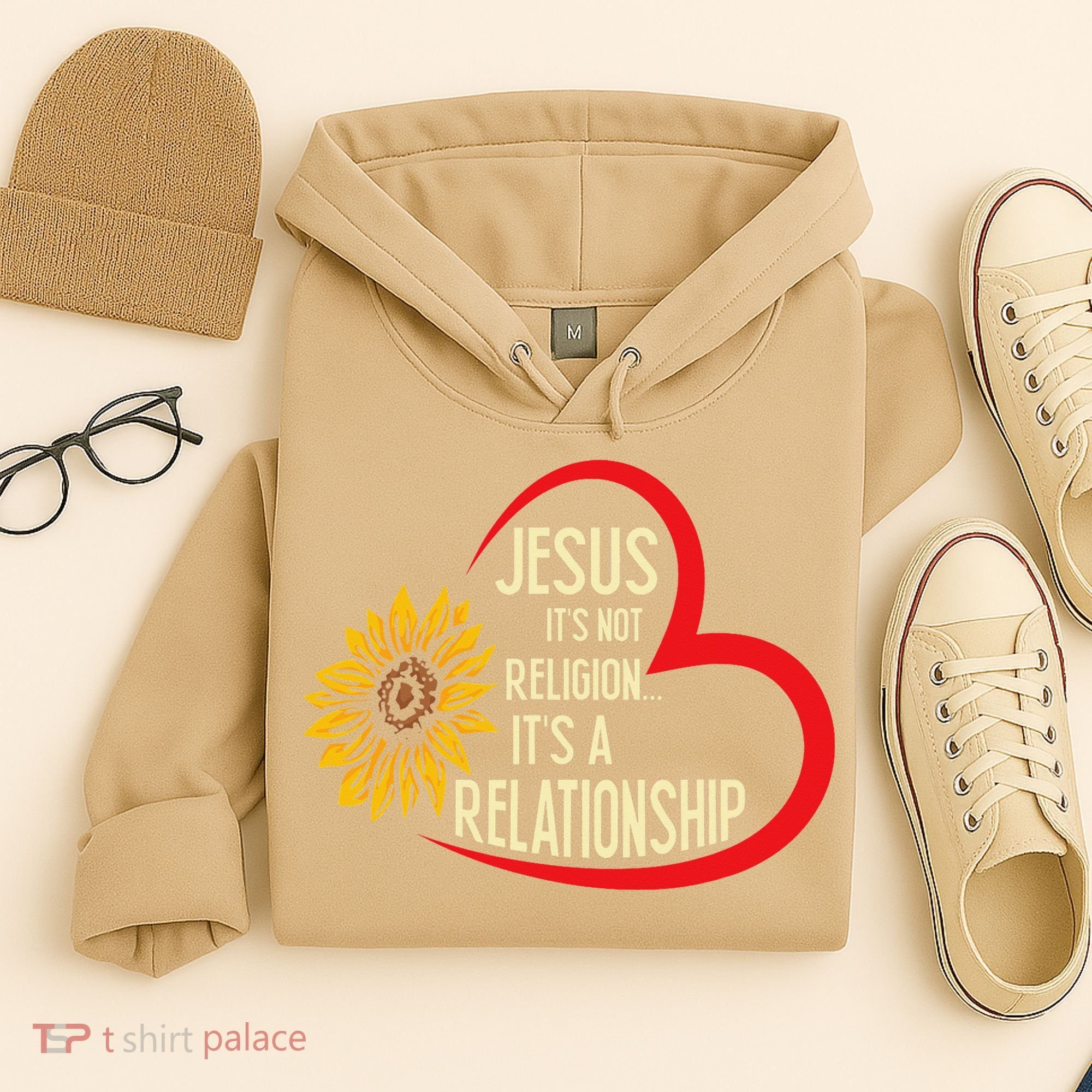 Christ JESUS ITS NOT A RELIGION ITS A RELATION Sunflower Hoodie