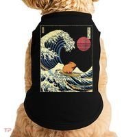 Capybara Japanese Kanagawa Wave Funny Surf Animal Doggie Tank thumb 0