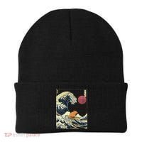 Capybara Japanese Kanagawa Wave Funny Surf Animal Beanie thumb 0