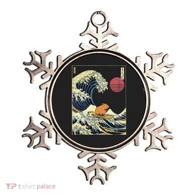 Capybara Japanese Kanagawa Wave Funny Surf Animal Ornament