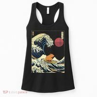 Capybara Japanese Kanagawa Wave Funny Surf Animal Women's Tank Top thumb 0