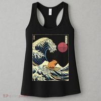 Capybara Japanese Kanagawa Wave Funny Surf Animal Women's Tank Top thumb 3