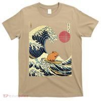 Capybara Japanese Kanagawa Wave Funny Surf Animal T-Shirt thumb 0