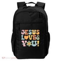 Cute Jesus Loves You Groovy Christian Backpack thumb 0