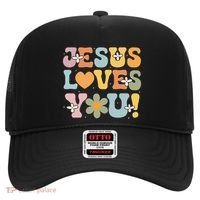 Cute Jesus Loves You Groovy Christian Hat thumb 0
