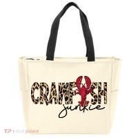 Crawfish Junkie Leopard Cheetah Crawfish Lover Tote Bag thumb 0