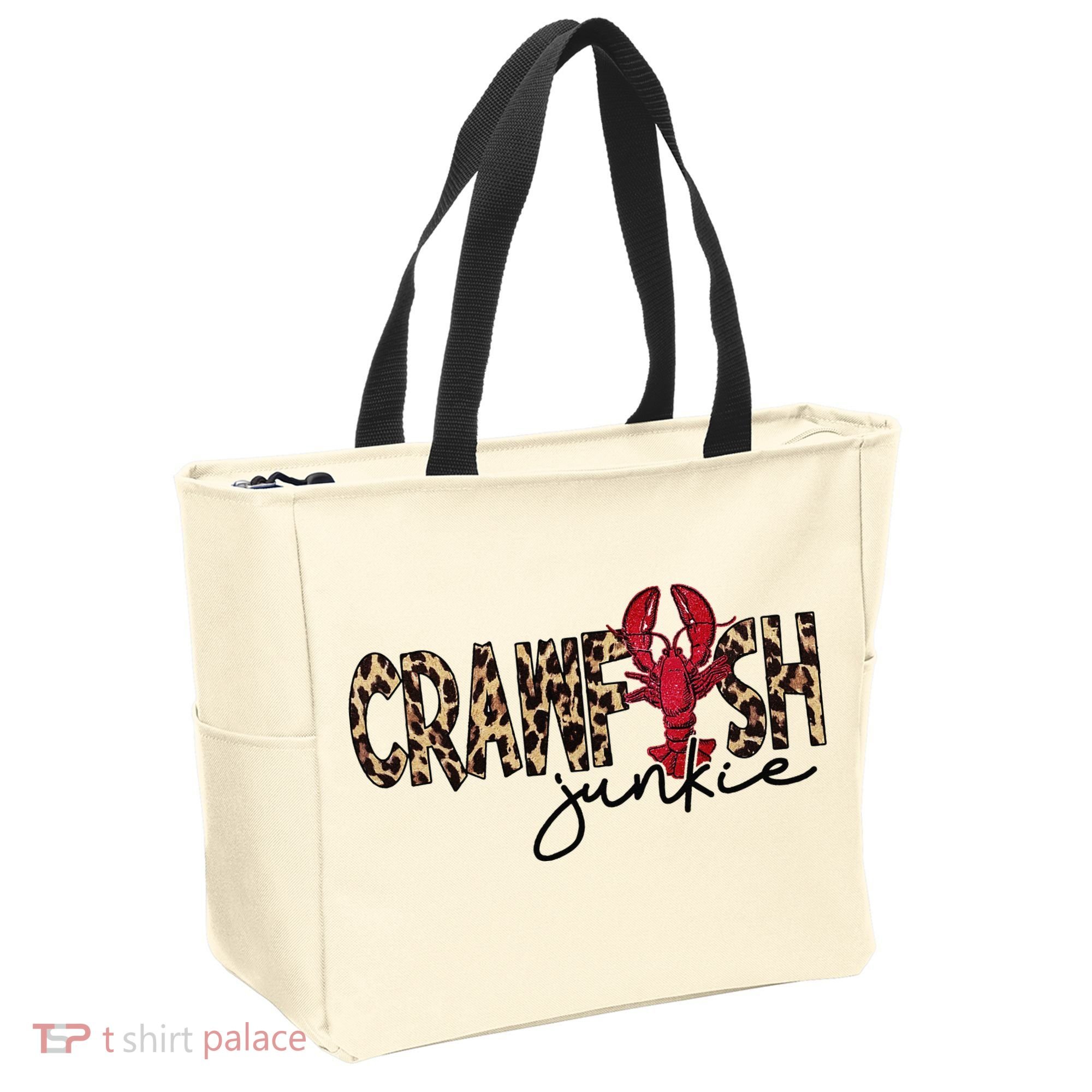 Crawfish Junkie Leopard Cheetah Crawfish Lover Tote Bag